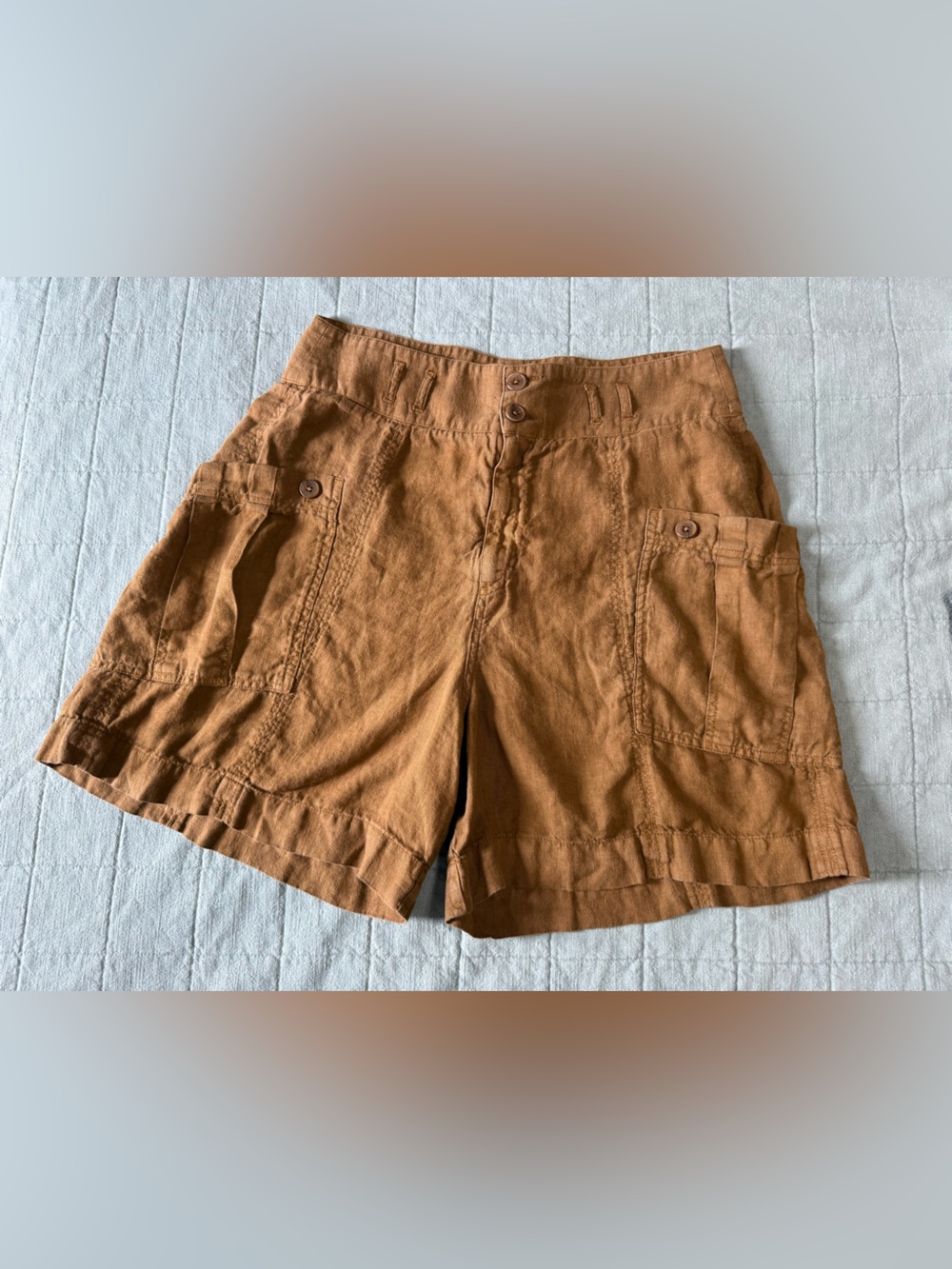 WRAP London 100% Linen Brown/Rust Shorts 10